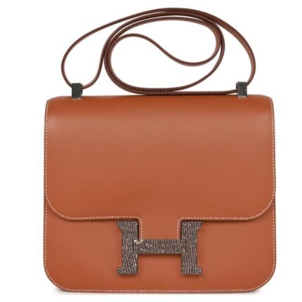 HERMÈS CONSTANCE 24 GOLD MADAME AND LIZARD PALLADIUM HARDWARE