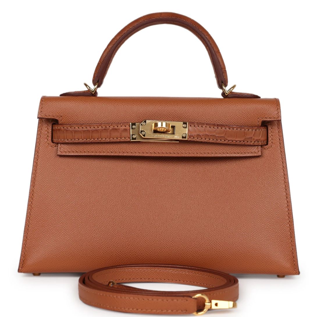 1 HERMÈS KELLY SELLIER 20 GOLD MADAME AND MATTE ALLIGATOR TOUCH GOLD HARDWARE