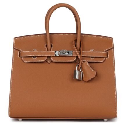 HERMÈS BIRKIN SELLIER 25 GOLD EPSOM PALLADIUM HARDWARE
