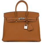 HERMÈS BIRKIN 25 GOLD TOGO PALLADIUM HARDWARE