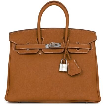 HERMÈS BIRKIN 25 GOLD TOGO PALLADIUM HARDWARE