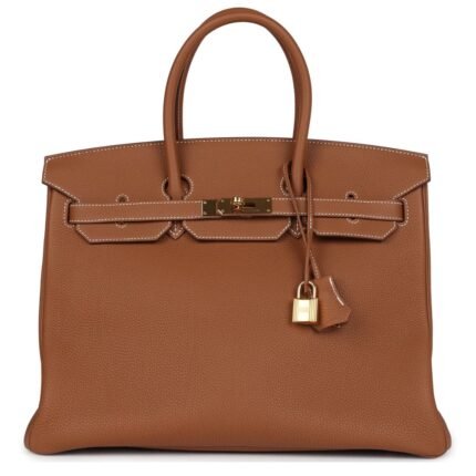 PRE-OWNED HERMÈS BIRKIN 35 GOLD TOGO GOLD HARDWARE