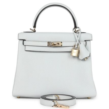 HERMÈS KELLY RETOURNE 25 GRIS PLATINE TOGO PERMABRASS HARDWARE