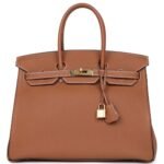 PRE-OWNED HERMÈS SPECIAL ORDER HSS BIRKIN 35 GOLD AND MACASSAR TOGO GOLD HARDWARE