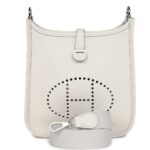 HERMÈS EVELYNE TPM GRIS PALE CLEMENCE PALLADIUM HARDWARE