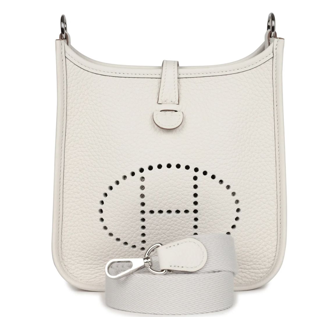 1 HERMÈS EVELYNE TPM GRIS PALE CLEMENCE PALLADIUM HARDWARE