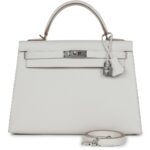 HERMÈS KELLY SELLIER 32 GRIS PALE EPSOM PALLADIUM HARDWARE