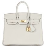 HERMÈS BIRKIN 25 GRIS PALE TOGO GOLD HARDWARE