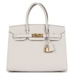 HERMÈS BIRKIN SELLIER 30 GRIS PALE EPSOM GOLD HARDWARE