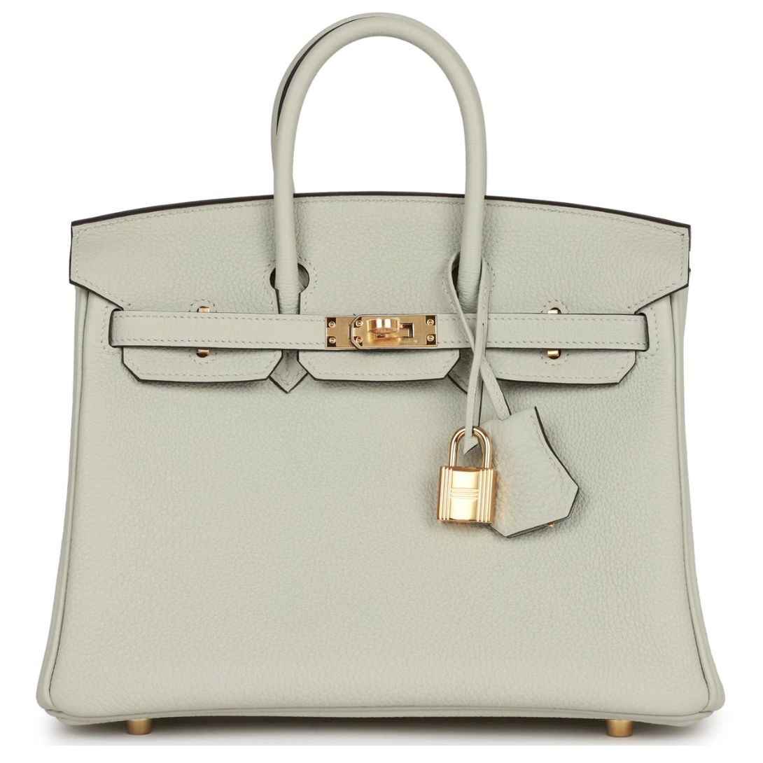 1 HERMÈS BIRKIN 25 GRIS NEVE TOGO GOLD HARDWARE