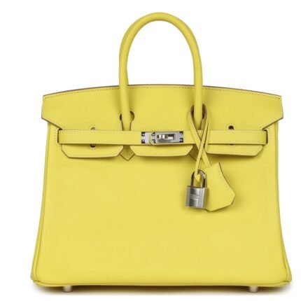 HERMÈS BIRKIN 25 LIME SWIFT PALLADIUM HARDWARE