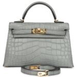 HERMÈS KELLY SELLIER 20 GRIS CIMENT MATTE ALLIGATOR GOLD HARDWARE