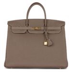 HERMÈS BIRKIN 40 ETOUPE TOGO GOLD HARDWARE