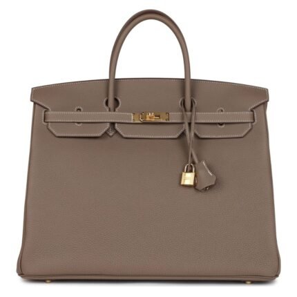 HERMÈS BIRKIN 40 ETOUPE TOGO GOLD HARDWARE