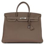 HERMÈS BIRKIN 40 ETOUPE TOGO PALLADIUM HARDWARE