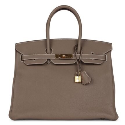 PRE-OWNED HERMÈS BIRKIN 35 ETOUPE TOGO GOLD HARDWARE