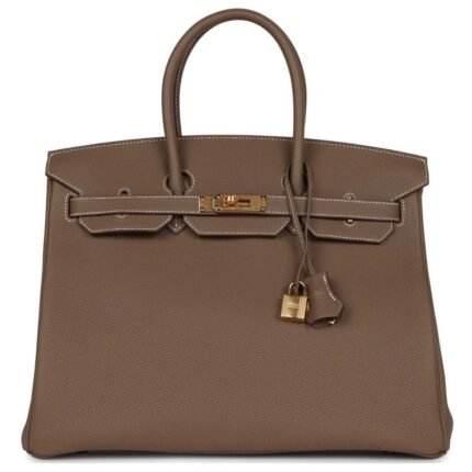 HERMÈS BIRKIN 35 ETOUPE TOGO GOLD HARDWARE
