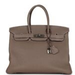 PRE-OWNED HERMÈS BIRKIN 35 ETOUPE TOGO PALLADIUM HARDWARE