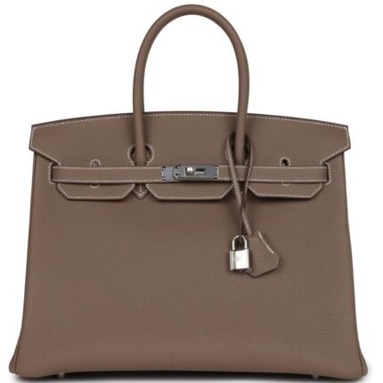 HERMÈS BIRKIN 35 ETOUPE TOGO PALLADIUM HARDWARE