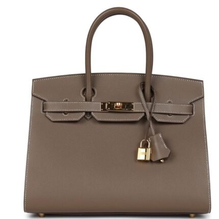 PRE-OWNED HERMÈS BIRKIN SELLIER 30 ETOUPE EPSOM GOLD HARDWARE