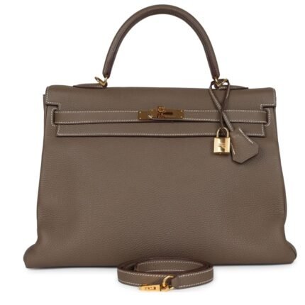 PRE-OWNED HERMÈS KELLY RETOURNE 35 ETOUPE TOGO GOLD HARDWARE