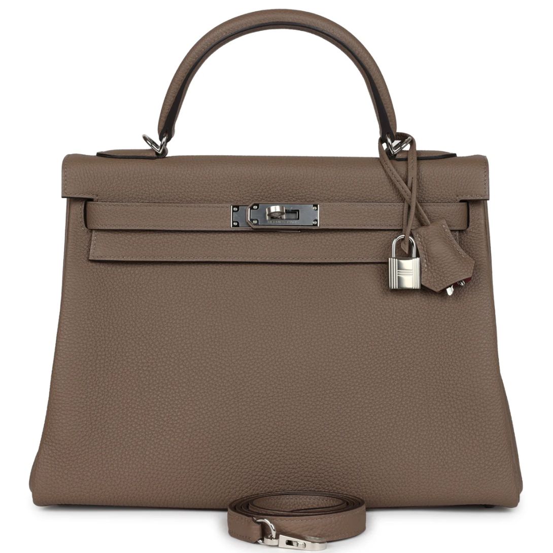 1 HERMÈS SPECIAL ORDER HSS KELLY RETOURNE 32 ETOUPE VERSO TOGO PALLADIUM HARDWARE