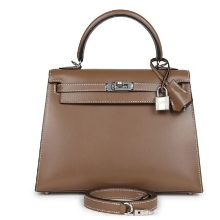 HERMÈS KELLY SELLIER 25 ETOUPE TADELAKT PALLADIUM HARDWARE