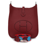 HERMÈS EVELYNE TPM ROUGE H CLEMENCE PALLADIUM HARDWARE