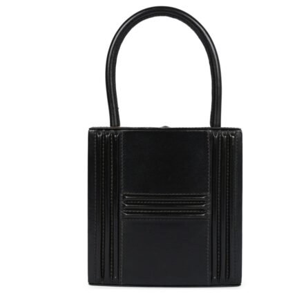 VINTAGE HERMÈS MINI CADENA LOCK BAG BLACK BOX CALF GOLD HARDWARE