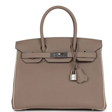 PRE-OWNED HERMÈS SPECIAL ORDER HSS BIRKIN 30 GRIS TOURTERELLE AND CRAIE TOGO PALLADIUM HARDWARE