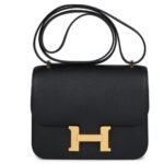 PRE-OWNED HERMÈS CONSTANCE 18 BLACK EPSOM GOLD HARDWARE