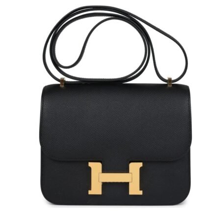 PRE-OWNED HERMÈS CONSTANCE 18 BLACK EPSOM GOLD HARDWARE