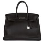 PRE-OWNED HERMÈS BIRKIN 35 CAFE CLEMENCE PALLADIUM HARDWARE
