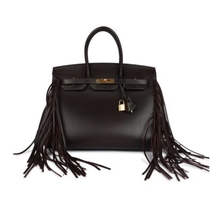 PRE-OWNED HERMÈS ANATE BIRKIN 35 CHOCOLAT EVERGRAIN GOLD HARDWARE