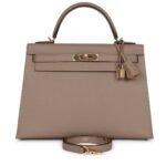 HERMÈS SPECIAL ORDER HSS KELLY SELLIER 32 GRIS ASPHALTE VERSO EPSOM PERMABRASS HARDWARE