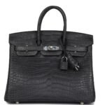 HERMÈS BIRKIN 25 GRAPHITE MATTE ALLIGATOR PALLADIUM HARDWARE