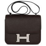 HERMÈS CONSTANCE 24 CHOCOLATE EPSOM PALLADIUM HARDWARE