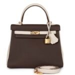 HERMÈS SPECIAL ORDER HSS KELLY RETOURNE 25 EBENE AND CRAIE TOGO GOLD HARDWARE