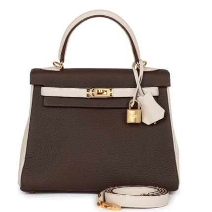 HERMÈS SPECIAL ORDER HSS KELLY RETOURNE 25 EBENE AND CRAIE TOGO GOLD HARDWARE