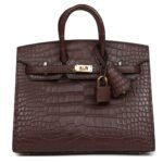 HERMÈS BIRKIN SELLIER 20 HAVANE MATTE ALLIGATOR GOLD HARDWARE