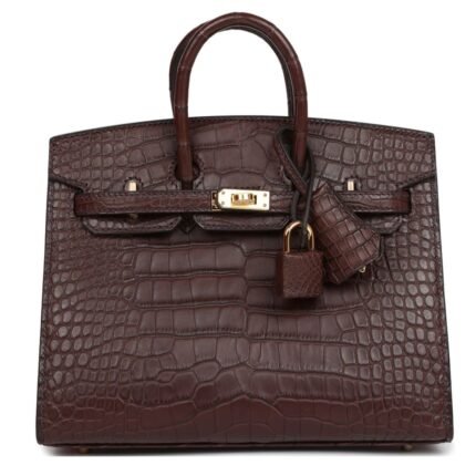 HERMÈS BIRKIN SELLIER 20 HAVANE MATTE ALLIGATOR GOLD HARDWARE