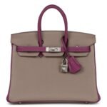 HERMÈS SPECIAL ORDER HSS BIRKIN 25 GRIS ASPHALTE AND ANENOME TOGO BRUSHED PALLADIUM HARDWARE