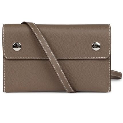 HERMÈS HERMESNAP WALLET ETOUPE EPSOM PALLADIUM HARDWARE
