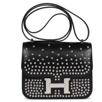 HERMÈS CONSTANCE 18 CLOUTÉ BLACK BOX PALLADIUM HARDWARE