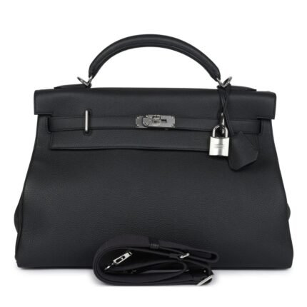 HERMÈS KELLY 42 MAXI PLOMB TOGO PALLADIUM HARDWARE