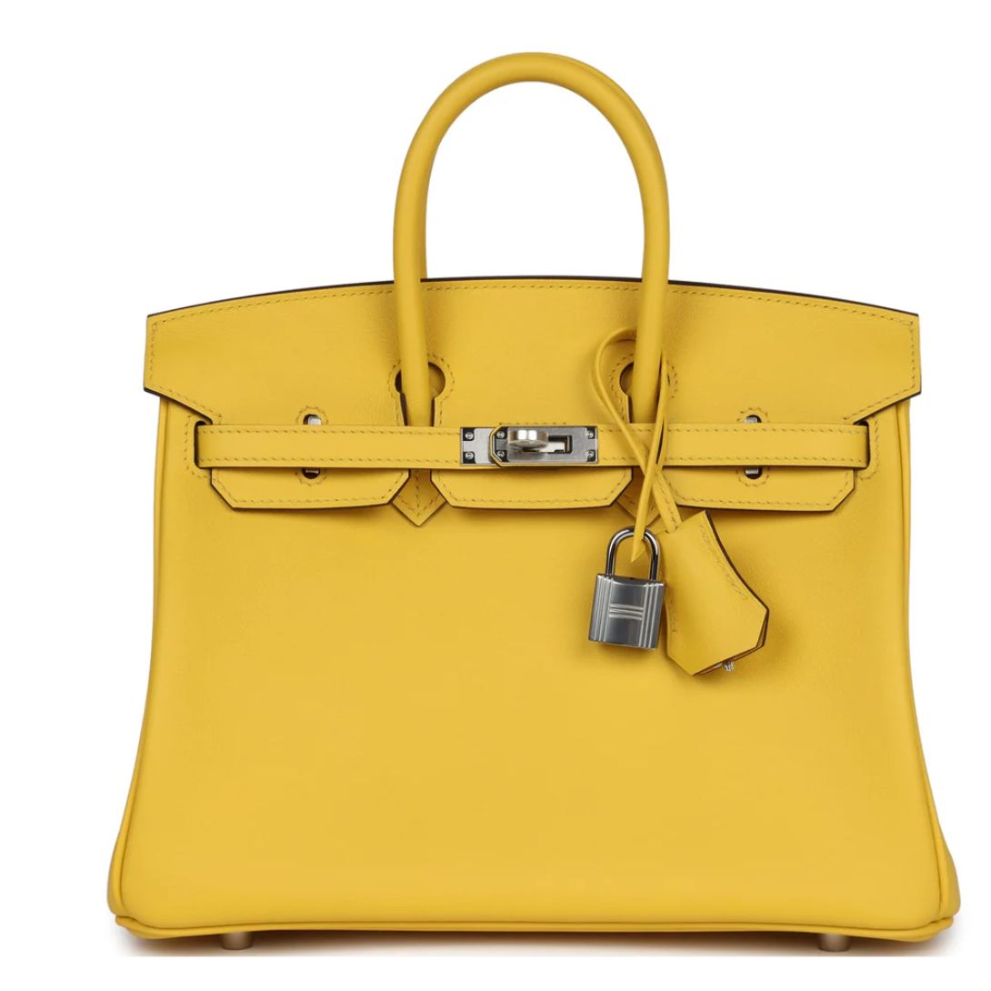 1 HERMÈS BIRKIN 25 JAUNE DE NAPLES SWIFT PALLADIUM HARDWARE