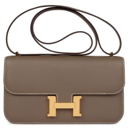 HERMÈS CONSTANCE ELAN ETOUPE EPSOM GOLD HARDWARE