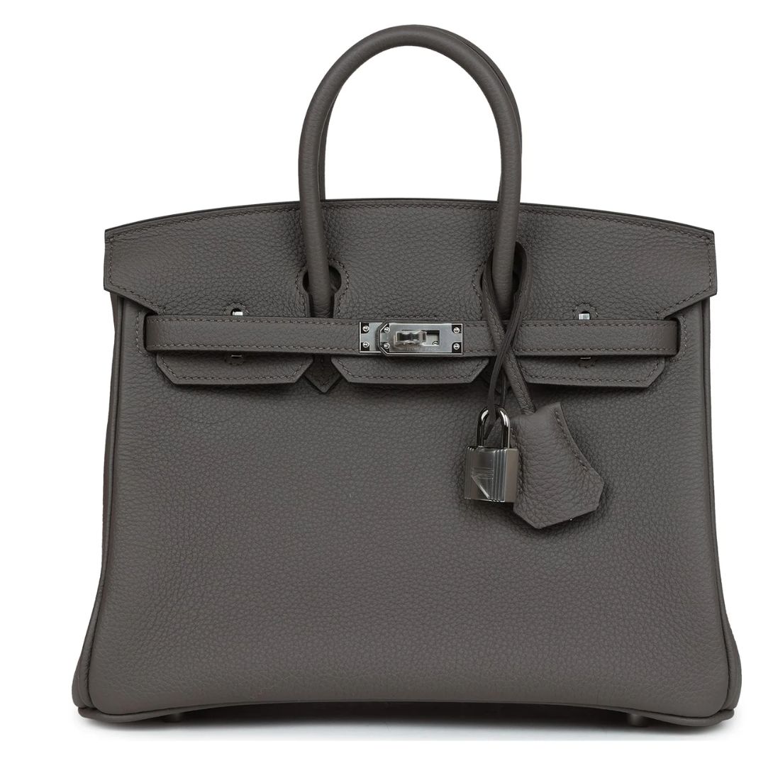 1 HERMÈS BIRKIN 25 ETAIN TOGO PALLADIUM HARDWARE