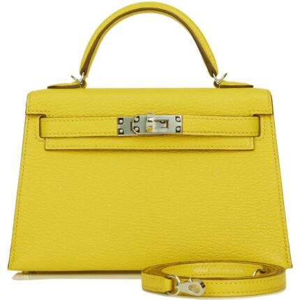 HERMÈS KELLY SELLIER 20 JAUNE DE NAPLES VERSO CHÈVRE PALLADIUM HARDWARE