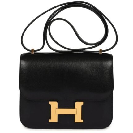 HERMÈS CONSTANCE 18 BLACK CHEVRE CHAMKILA GOLD HARDWARE